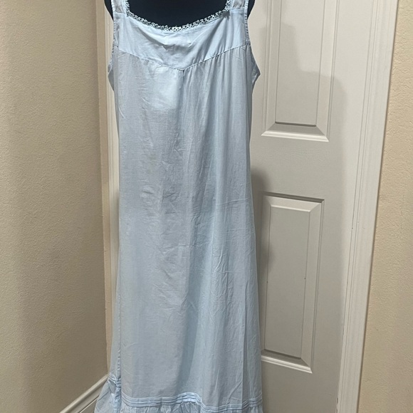 Blue  MISS LAVISH LONDON Sleeveless Chemise with Ruffled Hem, NIGHT GOWN, SIZE16 - Picture 5 of 9